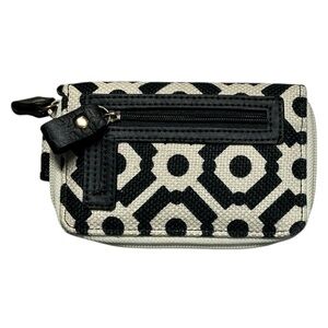 Spartina 449 Daufuskie Island Linen Leather Zip Around Wallet 6” X 3.5”